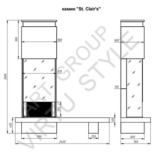 Камин Virtu St. Clair's S (Сент-Клер С): чертеж №1